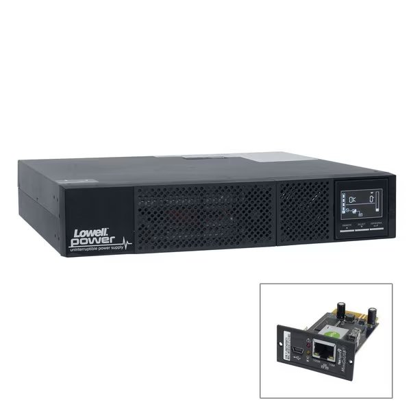 UPS System, 2000VA, 8 Outlets, DIN Rail/Tower, Out: 120V AC , In:50 to 150V AC, Lowell, Mfr#: UPS9A-2000-IP